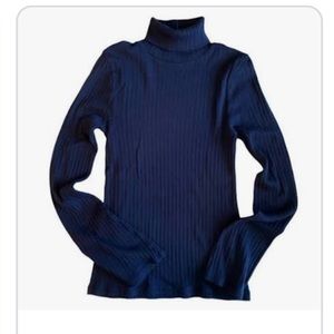 Navy Blue Ribbed JCrew Turtleneck